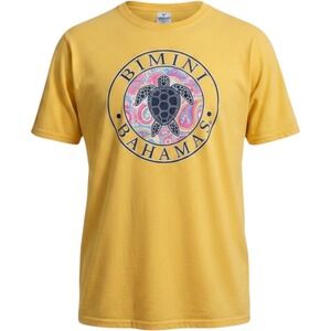 Bimini Bahamas Turtle Graphic T‎ Shirt Yellow XL Heavyweight Yazbek